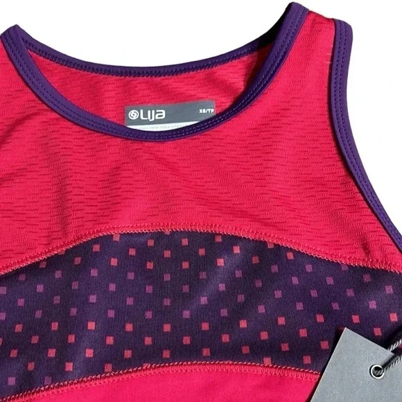 LIJA cami tank top activewear, racer back.Sleeveless , colorful ,sheer shoulder - Picture 6 of 15